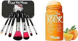 Mask Stick For Skin Fairness-Vitamin C-orange-7 pcs brush black-Foundation Brush for Foundation Powder Concealer Blusher and Eyes set 8