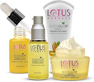 Lotus Herbals WhiteGlow Vitamin C and Gold Radiance Face Wash(100g) + Face Oil(15ml) + Face Cream(50g) + Face Serum(30ml) | 195g