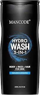 Mancode Hydro Body Wash For Men 450ml, 3 In 1 Active Body Wash For Body, Shower Gel For Men, Bodywash Men, Body Wash For Men, Face And Hair With Refreshing Menthol And Natural Oils Extract