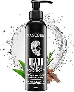 Mancode Beard Wash & Conditioner - 200ml | Conditions & Cleans Beard Mustache | Blended with Licorice, Vitamin C & Aloe vera | Natural & Organic Beard Shampoo for Men (Pack of 1)
