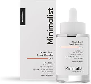 Minimalist Serum for Repairing Damaged Hair | Maleic Bond Repair Complex 05% Hair Serum with Amino Acids, Argan Oil & Squalane | For Women & Men | For All Hair Types | 50 ml