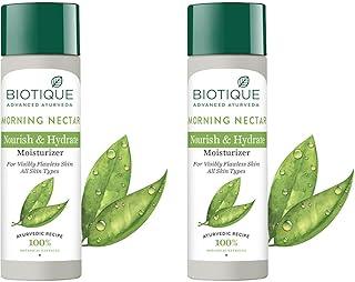 Biotique Morning Nectar Flawless Skin Moisturizer Cream L Prevents Dark Spots, Blackheads And Blemishes L Visibly Flawless Skin L Nourishes And Hydrates Skin L All Skin Types L 120Ml (Pack Of 2)