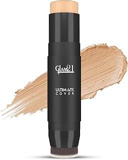 Glam21 Ultimate Cover Foundation Stick | Face Foundation Stick with In-Built Brush | WaterProof, Long Lasting Formula & Natural Matte Finish | For All Skin Tone | 8Gm| 02-Sand