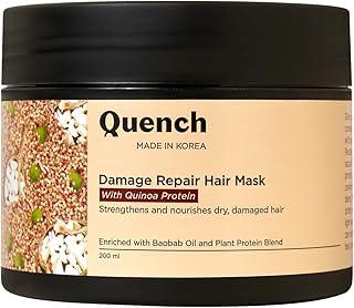 Quench Damage Repair Hair Mask with Quinoa Protein & Ceramides Cream | Restores Dry & Damaged Hair | Strengthens Hair and Adds Shine | Made in Korea (200Ml)