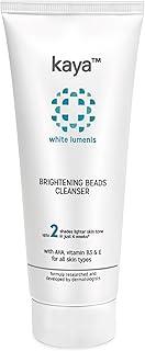 Kaya Brightening Beads Face Wash with AHA, Niacinamide & Vitamin E | Dermatologist-Developed Daily Exfoliating Cleanser for Glowing, Even Skin Tone & Hydrated Skin | 22 Years Expertise | Suitable for All Skin Types, 100ml
