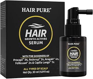 Hair Pure Hair Growth Serum with Procapil 3%, Redensyl 3%, Anagain 4%, Follicusan 2%, Capilia Longa 1% | Controls Hair Fall, Boosts Regrowth & Density | For Men & Women | All Scalp Types | 30ml