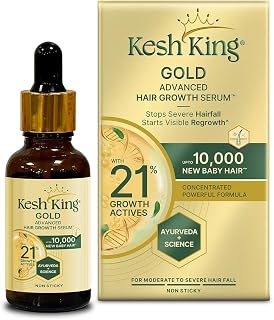 Kesh King Gold Advanced Hair Growth Serum  21% Growth Actives with 3% Redensyl, 3% Anagain, Procapil, Kopexil Aqua & Ayur