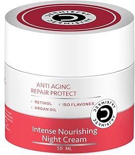 Dermistry Anti Aging Retinol Collagen Skin Firming Lifting Night Moisturizer Face Cream Reduces Ageing Wrinkles Fine Lines Dark Circles Improves Hydration Tightening For Dry Oily Skin Men Women 50ML