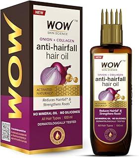 WOW Skin Science Onion Black Seed Hair Oil - WITH COMB APPLICATOR - Controls Hair Fall - NO Mineral Oil, Silicones, Cooking Oil & Synthetic Fragrance - 100mL