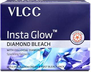 VLCC Insta Glow Diamond Bleach - 60g | With Diamond Powder For Sparkling Fairness | Skin Brightening Bleach | Minimizes Dark Spots, Reduces Facial Hair Visibility