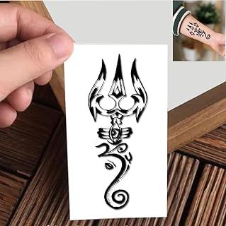 VANVATI Trishul With Om Ganesh Temporary Tattoo Sticker For Male And Female Tattoo Sticker