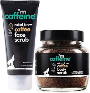 mCaffeine Coffee Face & Body Scrub Combo for Tan Removal | Exfoliating Detan Scrubs for Soft & Smooth Skin | Removes Tan, Blackheads and Dirt | For Men & Women | 175gm Value Pack