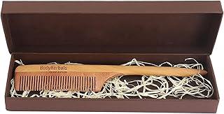 BodyHerbals Dressing Comb, Tail Comb Handle, 100% Neem Wood Gift Pack, Hand Made with Design in Gift box (Cream)