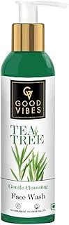 Good Vibes Tea Tree Gentle Cleansing Face Wash, 120 ml | Soothing, Moisturizing, Anti Acne Face Cleanser For All Skin Types | Controls Sebum Production | No Parabens, No Mineral Oil