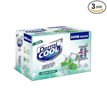 Dermi Cool Soap With The Power Of 3 Coolants - Camphor, Menthol, Thyme Oil | 375GMS