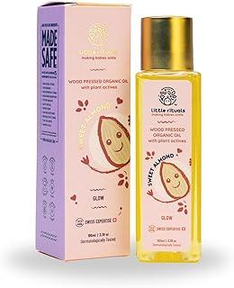 Little Rituals SWEET ALMOND (BADAM OIL) Baby Massage Oil and Hair oil, Cold Pressed and Certified ORGANIC with SWISS Plant Actives. Dermatologist Tested by Pediatrics, Mild & Gentle & Safe (100 ML)