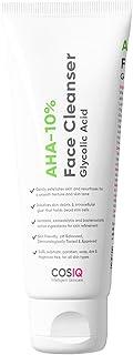 Cos-IQ 10% Glycolic Acid Brightening Face Wash for Glowing Skin | AHA Exfoliating Face Cleanser with Hyaluronic Acid for Hydration | Sulphate-Free & Fragrance-Free | For Men & Women | 100 ml