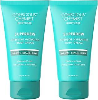 Conscious Chemist® Lightweight Moisturizer for Hand, Foot & Body | Instant Hydration, Non-Greasy Cream with Ceramides, Hyaluronic Acid & Colloidal Oatmeal | For Men & Women | Fragrance Free, Cruelty Free | 150g - Pack of 2