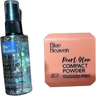 Blue Heaven Make-Up Fixer And Elegance Natural Compact Powder All Type Skin (Combo Of 2 In 1), Beige