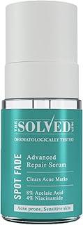 The Solved Skin Spot Fade Advanced Repair Serum with 8% Solubilized Azelaic Acid & 4% Niacinamide for Post-Acne Marks, Redness, Pigmentation & Even Tone | Gentle, Lightweight Face Serum for Sensitive, Oily & Acne-Prone Skin - 30ml
