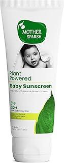 Mother Sparsh Natural Baby Sunscreen Lotion-100ml with SPF 30+ For UVA & UVB Protection | Plant derived 95% Bio Based Ingredients