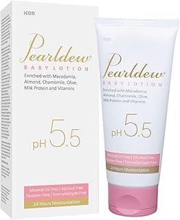 Pearldew Baby Lotion 100 ml | With Aloe Vera, Calendula, Coco Butter, Grapeseed Oil, Macadamia, Olive Oil, Chamomile, Passion Fruit Oil | Almond Oil & Vitamins | Paraben Free (100 ml - Pack Of 1)