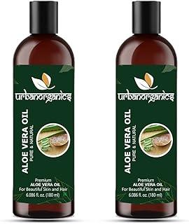 Urbanorganics Oil For Shine Hair, Skin Care, Moisturizing Dry Skin & Natural Oil | Anti-Hairfall | Promotes Hair growth, Softness & Shine, ALOE VERA OIL, 180 ML (Pack of 2))