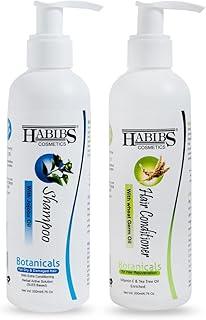 HABIBS COSMETICS Daily Dry & Damaged Repair Shampoo + Nourish Conditioner Combo Pack | Jojoba Oil Shampoo 200 ML & Wheat Germ Oil Conditioner 200 ML | Natural Hydrating Formula | For Soft, Smooth Hair | For Men & Women