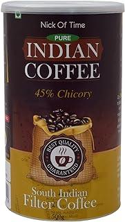 Nick of Time Traditional South Indian Chicory Filter Coffee Powder (55:45 Coffee Chicory Ratio) 100% Arabica AA Grade Dark Roast | Balanced Flavor & Aroma (500g|17.63 oz)