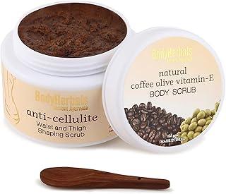 BodyHerbals Anti-Cellulite Coffee Body Scrub (125 gms) For Tan Removal & Soft Smooth Skin |With Olive Oil, Vitamin E & Honey | 100% Vegan, Paraben & SLS Free | For Women & Men | All Skin Types