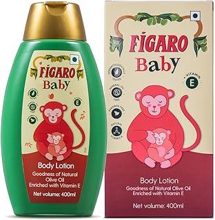 Figaro Baby Lotion | 400 ml | Natural Olive Oil | Enriched with Vitamin E | Moisturizer with Natural Formula | Paraben Free | Dermatologically Tested | Quick Absorption