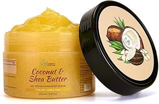 CGG Cosmetics Coconut & Shea Butter Gel Exfoliating Body Scrub- Dry Aging Skin & 100% Natural Shea-140Gm