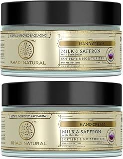 Khadi Herbal Natural Milk & Saffron Hand Cream With Sheabutter 50 Gm (Set Of 2)