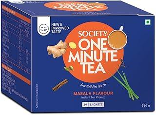 Society One Minute Tea | Pack of 24 | Travel Pack | Masala Tea | 336 g | Strong blend | Made with Indian spices | Pack of 1