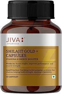 Jiva Ayurveda Gold Shilajit 30 (Pack of 1) Capsules | Boosts Stamina and Energy | Immunity Booster (Gold)
