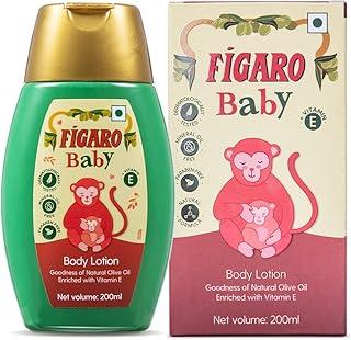 Figaro Baby Lotion | 200 ml | Natural Olive Oil | Enriched with Vitamin E | Moisturizer with Natural Formula | Paraben Free | Dermatologically Tested | Quick Absorption