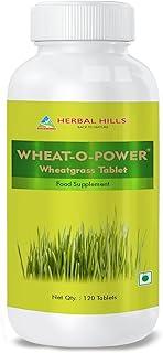 Herbal Hills Wheatgrass Tablets | 120 Tablets | | Natural Antioxidant & Immunity Booster | Supplement | For Energy, Detox & Alkaline Balance | With Pure Wheatgrass Powder