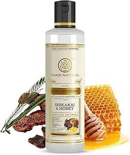 Khadi Natural Shikakai & Honey Herbal Conditioner for Nourishing Dry, Damaged & Dull Hair | SLS & Paraben Free | Suitable for All Hair Types | 210Ml, 1 Count