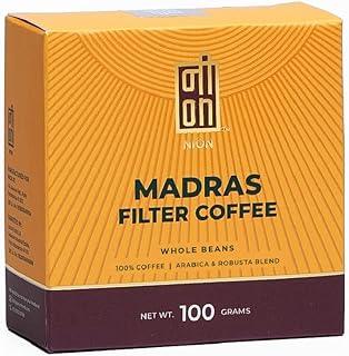 Nion Madras Filter Coffee Beans Roasted | South Indian Filter Coffee | Whole Beans | Arabica Robusta Blend, 100g