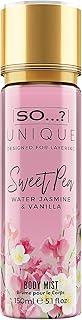 SO...? Unique Sweet Pea Body Mist - 150ml | Water Jasmine & Vanilla Fragrance mist | Long lasting perfume mist | Body spray for women | Mix & Match your So…? Unique Scents
