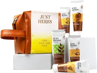 Just Herbs 7 Days Face Care Pack Skincare Essentials Combo with Facewash | Honey Facial Gel | Honey Exfoliating Gel