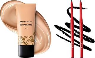 FACESCANADA Peaches N Cream Tinted Moisturizer - Light 01, 35 G And Facescanada Magneteyes Metallic Kajal Pencil - Black,0.35G (Pack Of 2)