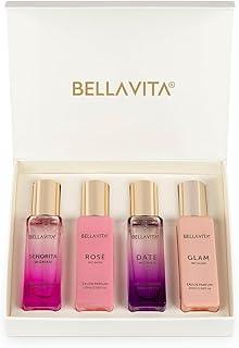Bella Vita Luxury Long Lasting Perfume Gift Set for Woman | 4x20ml | Gifts for Women | Floral, Fruity, Premium Fragrance Scent | Date, Senorita, Glam, Rose