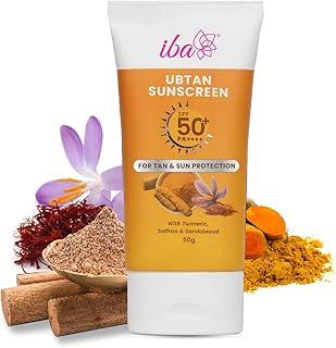 Iba Ubtan Sunscreen SPF 50 PA++++ with Turmeric, Saffron, Sandalwood – 50g | For UVA & UVB Protection | For All Skin Types