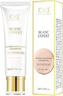 CVB C56 Ultimate Whitening Multi-Protection SPF 30+/PA++ Sun Protection Anti-Pollution Full Coverage Fluid Cream Foundation (Shade 04, 50g) Natural Finish