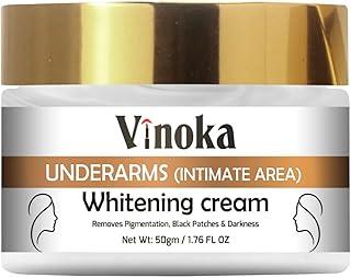 VINOKA Underarms Whitening Cream for Intimate Areas | Removes Pigmentation, Black Patches & Darkness | Skin Brightening & Even Tone | 50gm