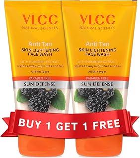 VLCC Anti Tan Skin Lightening Face Wash-150Ml X 2 (300Ml)| With Mulberry & Orange Peel Extract | Anti Tan and Brightening Sun Screen with Broad Spectrum Protection| Removes tan, spots and dullness