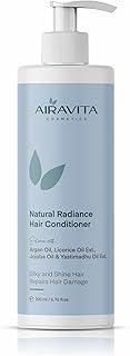 AIRAVITA Natural Radiance Hair Conditioner | Enriched with Argan, Jojoba & Licorice Oils | Smoothens Frizz, Repairs Damage | For Silky, Shiny Hair | Yastimadhu Infused | Sulfate&Paraben Free | 200 ml