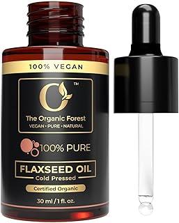 100% Plant Based Organic Flaxseed Oil for Hair | Cold Pressed & Unrefined Linseed Oil for Hair Growth | Reduce Dandruff, Acne & Hair fall | Natural Flax Seed Oil for Aromatherapy