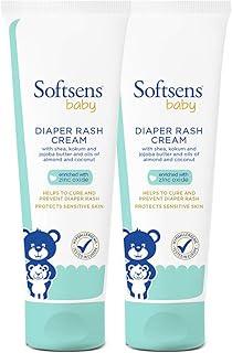 Softsens Baby Natural Diaper Rash Cream, Enriched With Aloe Vera Juice and Shea Butter 50 g (Pack of 2)